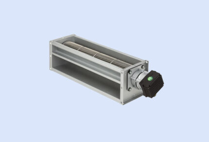 Querstromventilator von ebm-papst mit länglichem Gehäuse und Walzenlüfter